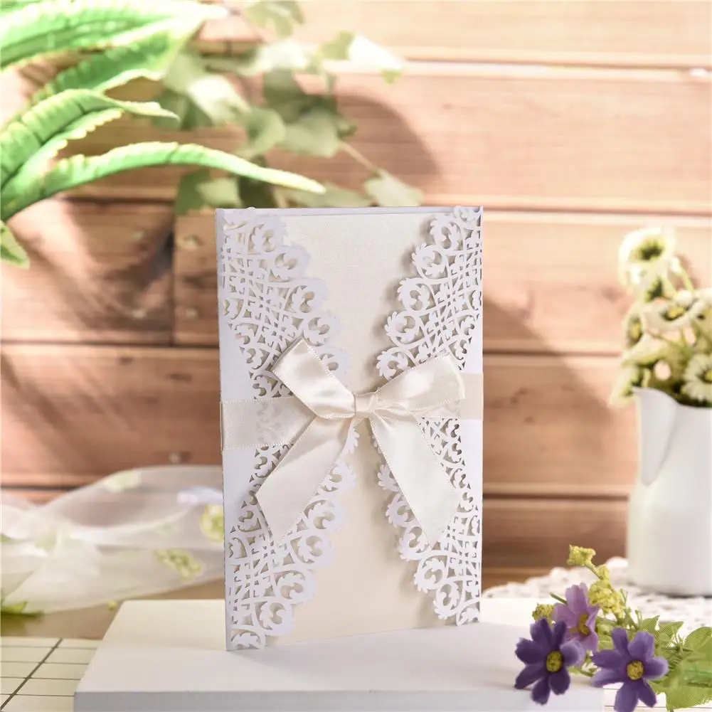  10PCS European Style Elegant Delicate Carved Lace Wedding Party Invitations Cards Wedding Party Dec - 4.00009E+12