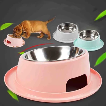

Pet Cat Puppy Plastic Food Feeding Water Drinking Diagonal Inclined Face Leakproof Pet Bowl Candy ColorFeeding Dishes Dogs Bowl