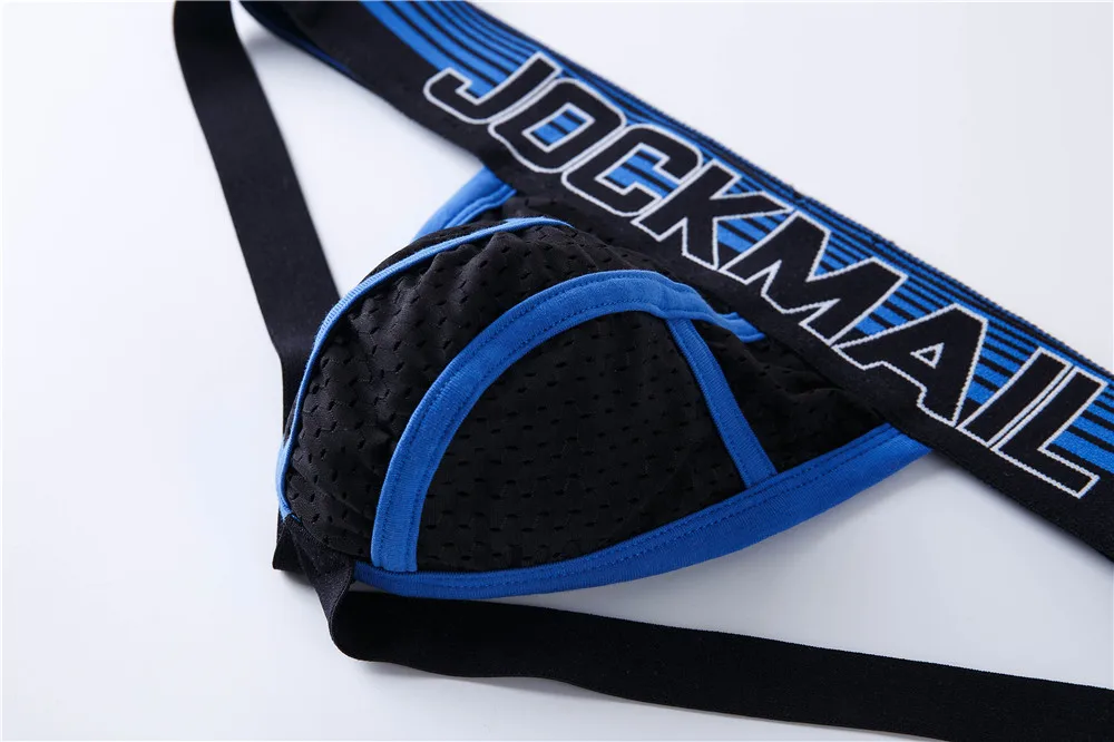 Трусы танга jockmail мужские Брендовое пикантное нижнее белье джоки сетчатые