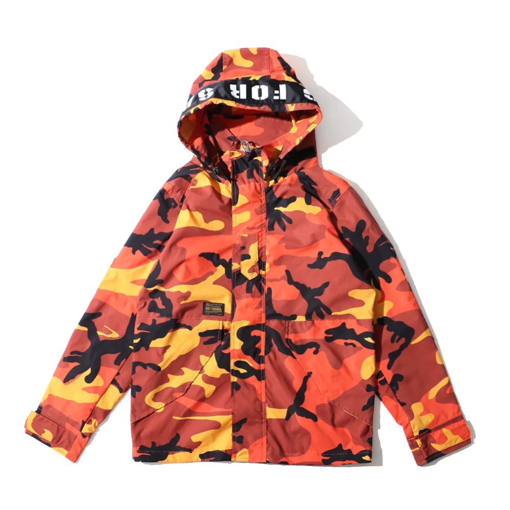 

High Street Europe And America Autumn And Winter Trend Outdoor Solid Color Camouflage Trench Coat Hooded Raincoat Jacket Tactica