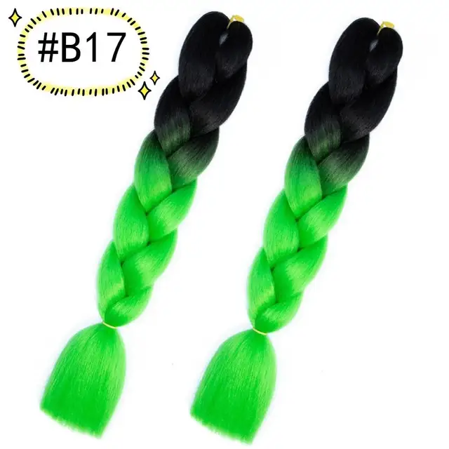 Jumbo Braiding Hair Extensions Kanekalon Braiding Hair 24 Inch Ombre Multiple Tone Colored Synthetic Hair for Women B17