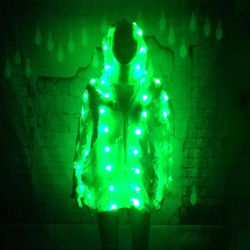  FHILLINUO LED lumious clothes LED stage female sequins coat casaco feminino show for dancer singer  - 4000080222696
