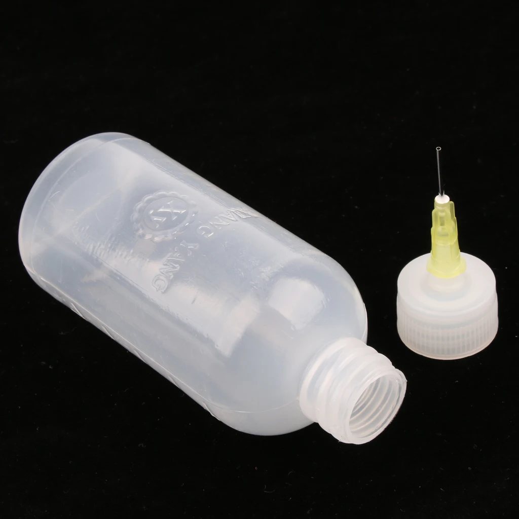 Glue Applicator Bottles Needle Tip Liquid Dropper Filling Bottles 50ml (Clear White Plastic) - 12 Pieces