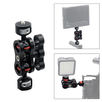 

Articulating Magic Arm with Dual Ball Head Hot Shoe Mount 1/4'' Tripod Rig for Camera Monitor LED Video Flash Light Camera Cage