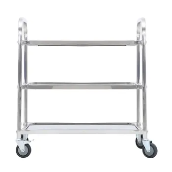 

Ship From DE 3 Layers Stainless Steel Kitchen Trolley Universal Transport Trolley Space Saving Storage Rack Kitchen Storage Cart