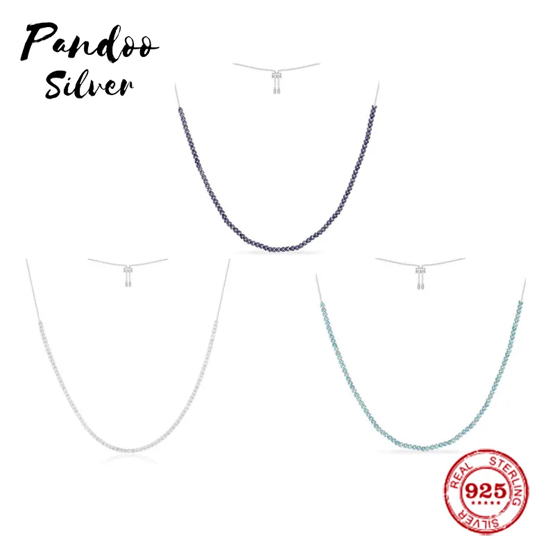 

Fashion Charm Sterling Silver Copy 1:1 Copy,Silver Lake Blue Couture Pendant Necklace Women Monaco Jewelry Gift With Logo