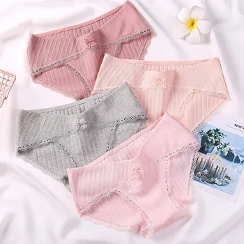 Cotton Maternity Panties Lace Low Waist Belly Underwear for Pregnant Women Comfortable Maternity Briefs for Pregnancy