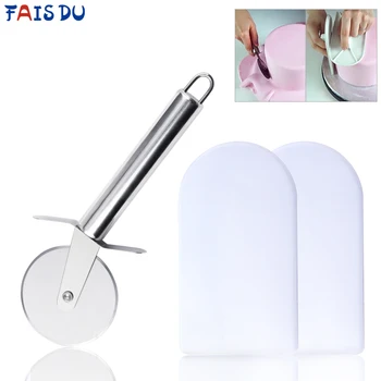

Fondant Cake Sugar Skin Cutting Roller Cutter & Surface Smoother Skirt Cutting Fondant Trimming Tool Baking Tool