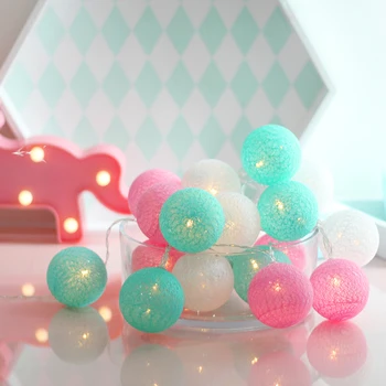 

USB Garland LED Christmas Lights Cotton Ball Light String Battery Operated Garland Lights Chain Hanukkah Illuminating Decorative