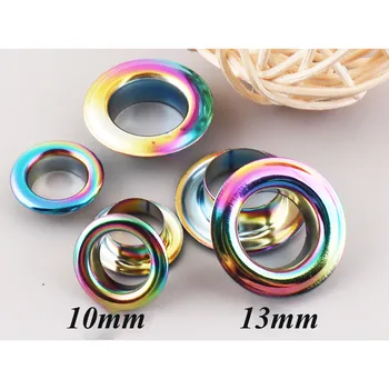 

40 PCS Rainbow Metal Eyelets Grommets With Washers Eyelets for Tags,Eyelets Tunnels Canvas Eyelets bag Eyelets