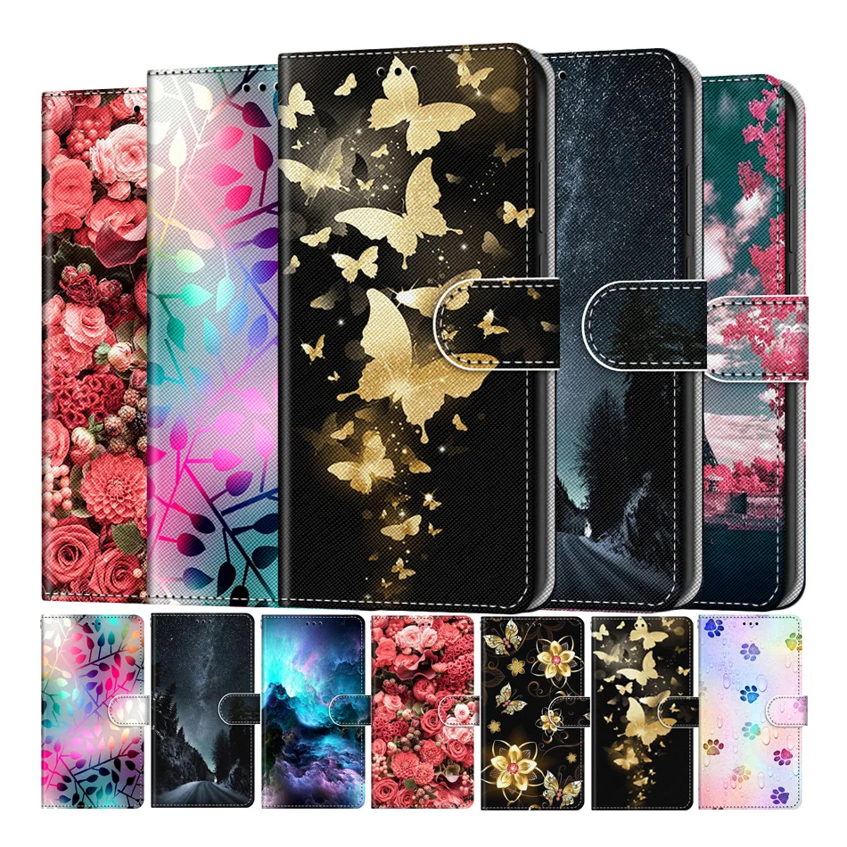 Etui Flip Leather Phone Case For OPPO A15 A15S A52 A72 A92 A33 A53 A53S A5 A9 2020 Realme 5 5S 5i 6i Wallet Card Holder Cover | Мобильные