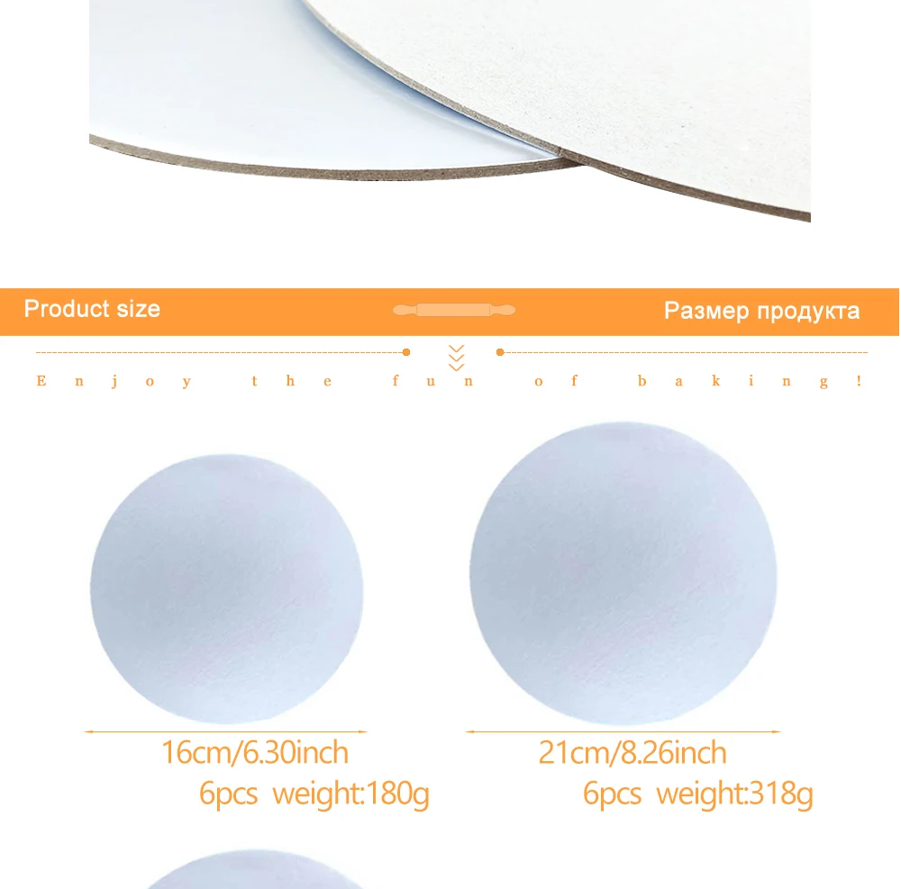 Diy 6/8/10 Inch Cake Board White Cake Base Board Cakes Circles/Cardboard Rounds Cakes Drum Boards 6/18Pcs      058