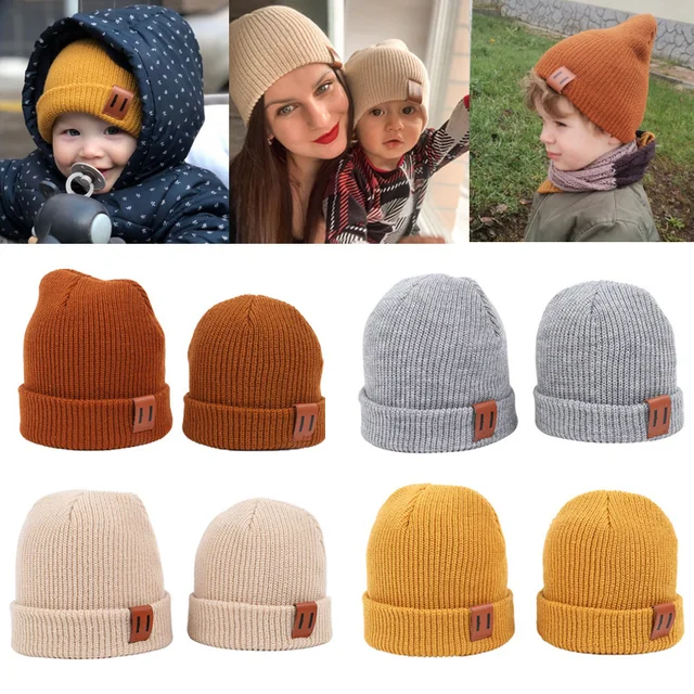 9 Colors Baby Hat for Boy Warm Baby Winter Hat for Mother Kids Beanie Knit Children Hats for Girls Boys Baby Cap Newborn Hat 1PC 1