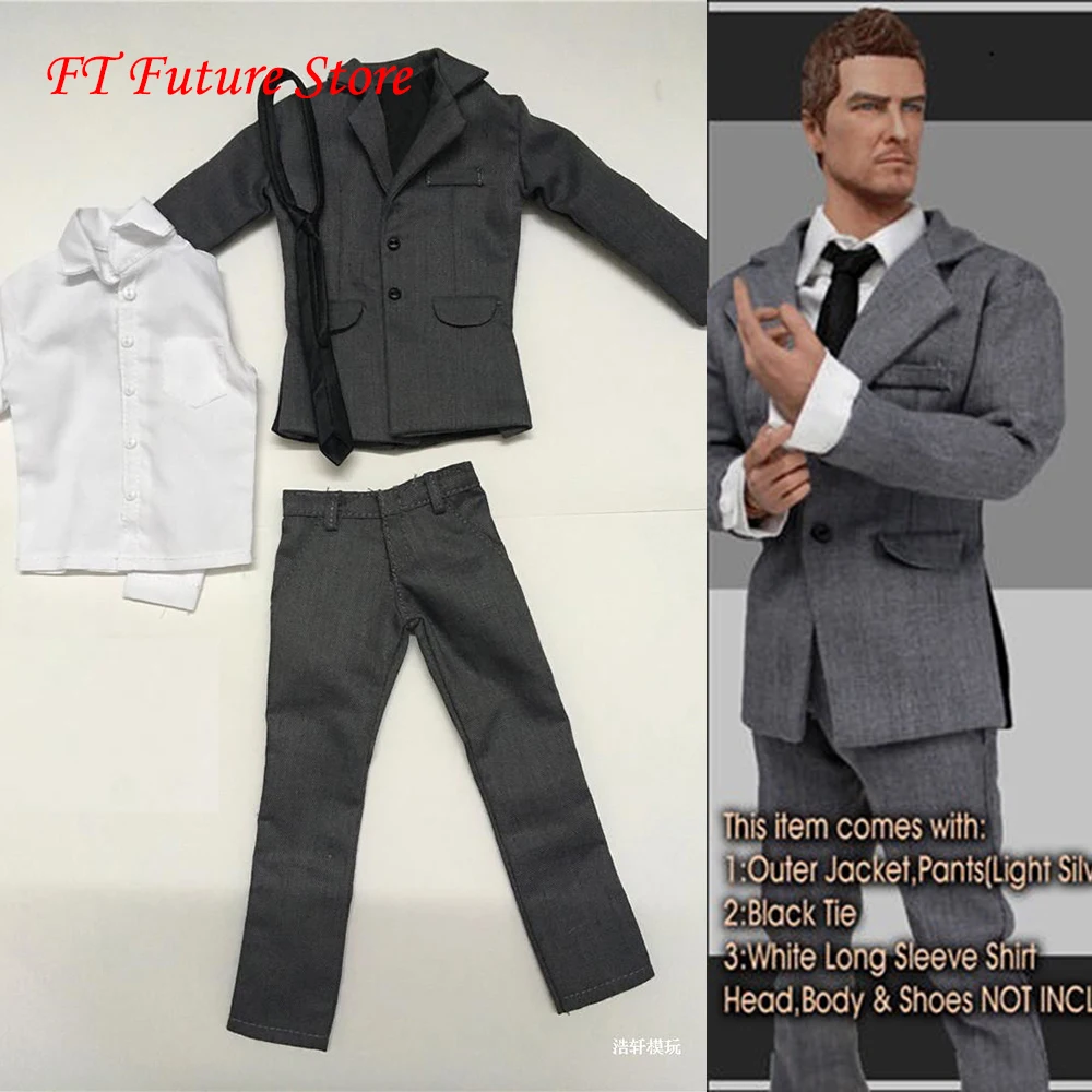 

1/6 Scale Male Figure Accessory Grey Gentleman Suit Clothes Set Model Accessory for 12 inches Action Figure Body