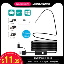 3,9 мм 3 в 1 Android эндоскоп камера IP67 водонепроницаемая змеиная камера с 6 светодиодными лампами для samsung huawei, LG, Xiaomi PC