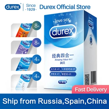 

Durex Condom Men Penis Sleeve Cock Ring Condoms Natural Latex Extra Lubricating 4 Types 52mm Condones Sexual Toys