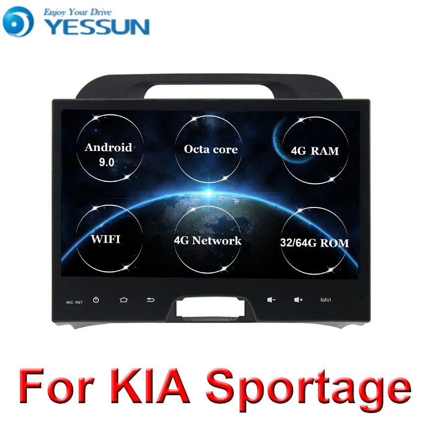 Автомобильный мультимедийный плеер Android 9 автомобильный dvd-плеер для KIA sportage 2011 2012