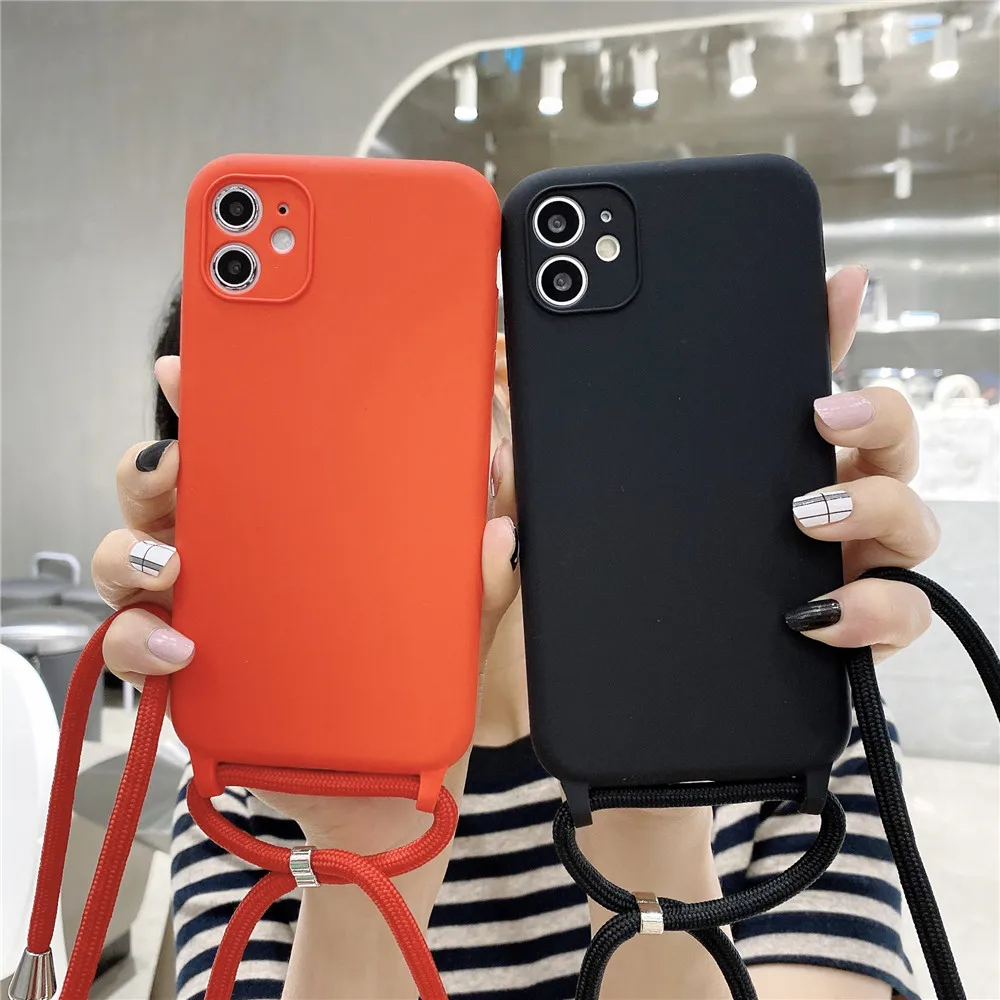 Чехол карамельных цветов чехол для телефона с ремешком через плечо iPhone 11 Pro max 12 mini