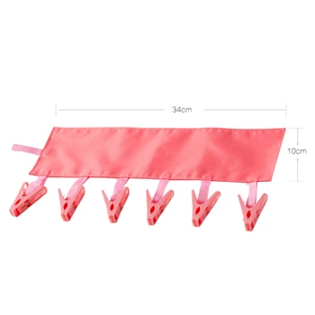 

2PCS Portable Folding Bathroom Clothespin Rack Organizer Clothes Folding Hanger Clips Shelf (Pink)