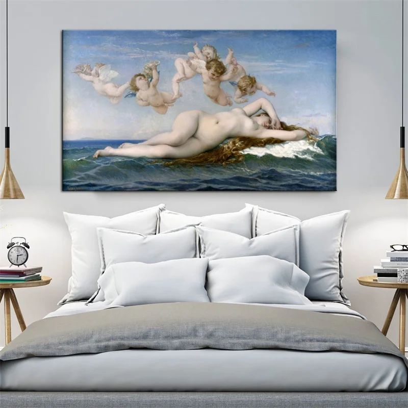 Birth of Venus by Botticelli World Famous Painting Wall Art Canvas Print Artwork Portrait Paintings Decor | Дом и сад
