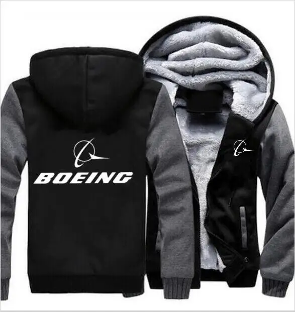 

Men's Fall Winter Pilot BOEING Hoodie Jacket BOEING Airbus Hoodie Sports Zipper Thicken Camouflage Jacket (can be customized)