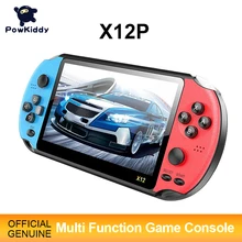 Powkiddy x12p handheld consola de jogos 8g 32/64/128 bit hd tela lcd a cores 3000 + jogos criança vídeo retro jogador de jogo portátil na tv