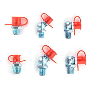 

120/100pcs Nickel Plated Grease Nipple Fitting Grease Nipples Angled Straight Zinc Plated Zerk Fittings with M6 M10 Caps