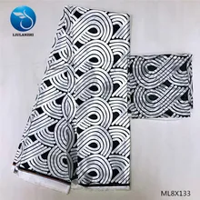 LIULANZHI нигерийские атласные ткани последний стиль Африканский шелк воск 4 яды атласная ткань и 2 ярдов шифон Ткань ML8X131-ML8X144