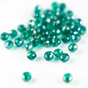 

MH glass marbles transparent Colorful green glass beads 6*8mm 30pcs Austrian cut crystal glass beads beads for jewelry making