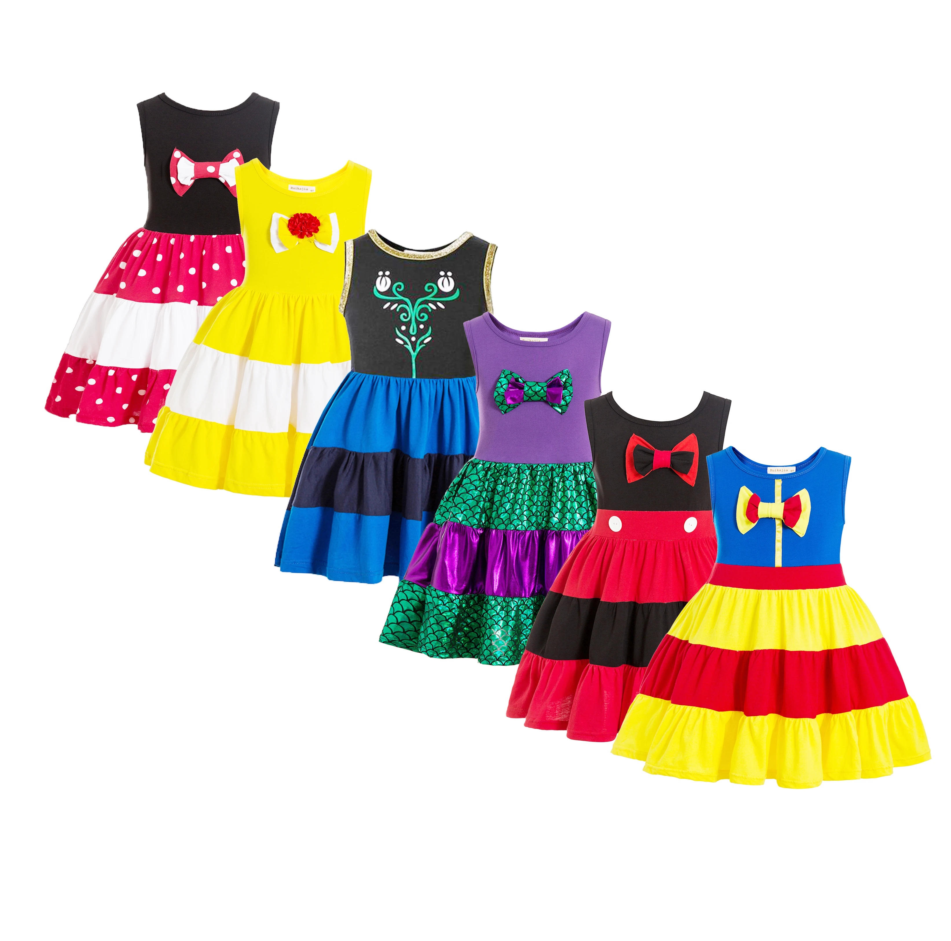 

princess dress girl princess costume carnival costume Minnie mickey Anna Elsa 2 Ariel Mermaid snow white party cosplay dresses