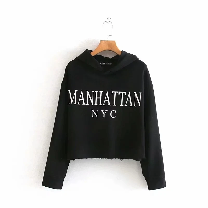 Зимние толстовки женские BTS high street Manhattan и Brooklyn cities с принтом с капюшоном Женский свитшот, пуловер Топы