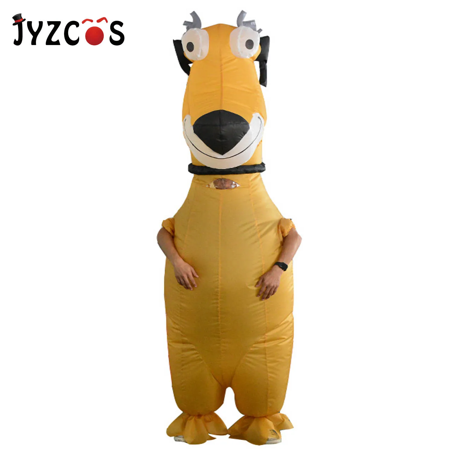 JYZCOS надувной костюм с желтой собачкой из мультфильма для взрослых, Карнавальная одежда с животными, вечерние смешной реквизит для Хэллоуина, фантазийные костюмы