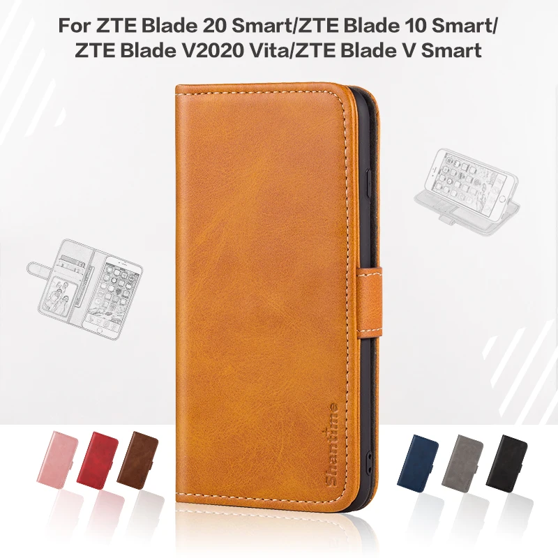 Чехол для смартфона ZTE Blade 20 Smart 10 кожаный чехол с магнитным бумажником V2020 Vita