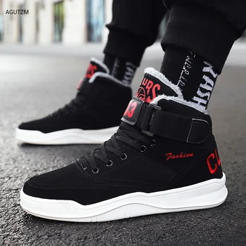 

Mens Snow Boots Winter Warm Men Shoes Fashion Comfortable High Top Outdoor Sneakers Men Boots With Fur Flat Winter Shoes z335