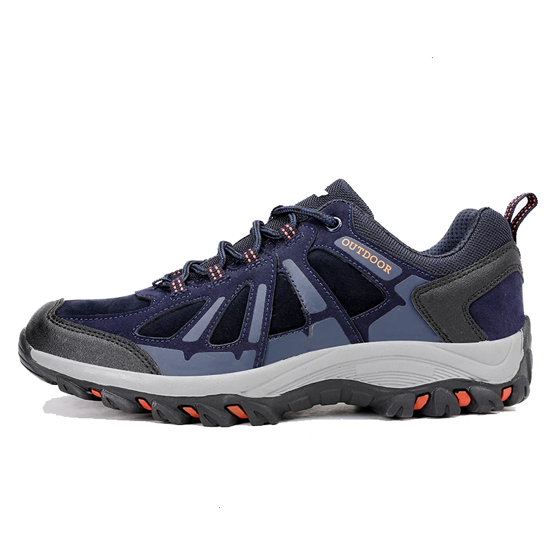 Blue Outdoor Climbing Hiking Shoes For Men Durable Breathable Walking Shoes Women Light Trekking Sneakers Lovers Casual Sports Shoes - Цвет: Blue