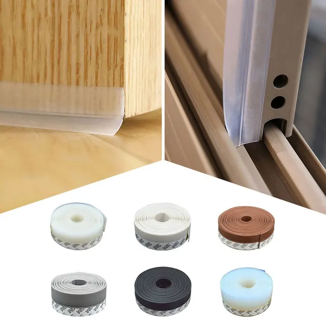1m Transparent Durable Windproof Silicone Sealing Strip Bar Door Sealing Str L/_D