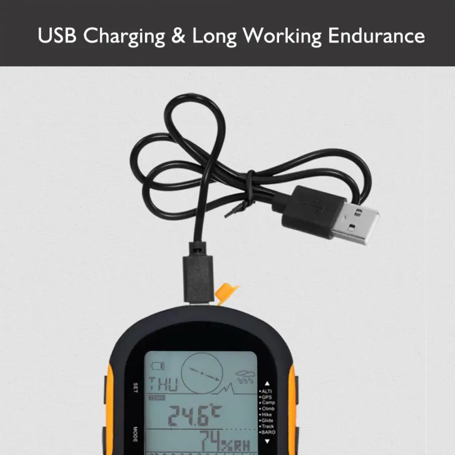 Компас SUNROAD gps водонепроницаемый навигационный приемник Ручной USB Перезаряжаемый цифровой альтиметр барометр часы портативный