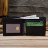 Soft Genuine Leather Purse For Man Women Fashion Small Cowhide Short Wallet Money Bag Credit Card Pockets Clutch Wallet Black 4