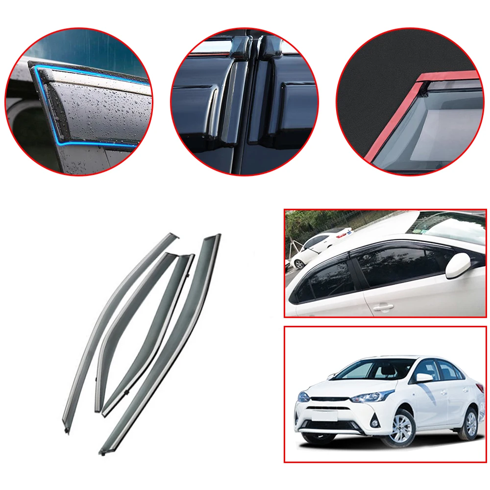 Оконный козырек дымовые автомобильные оконные козырьки для TOYOTA YARIS L sedan- Автомобильный солнцезащитный дождевик ветровые дефлекторы
