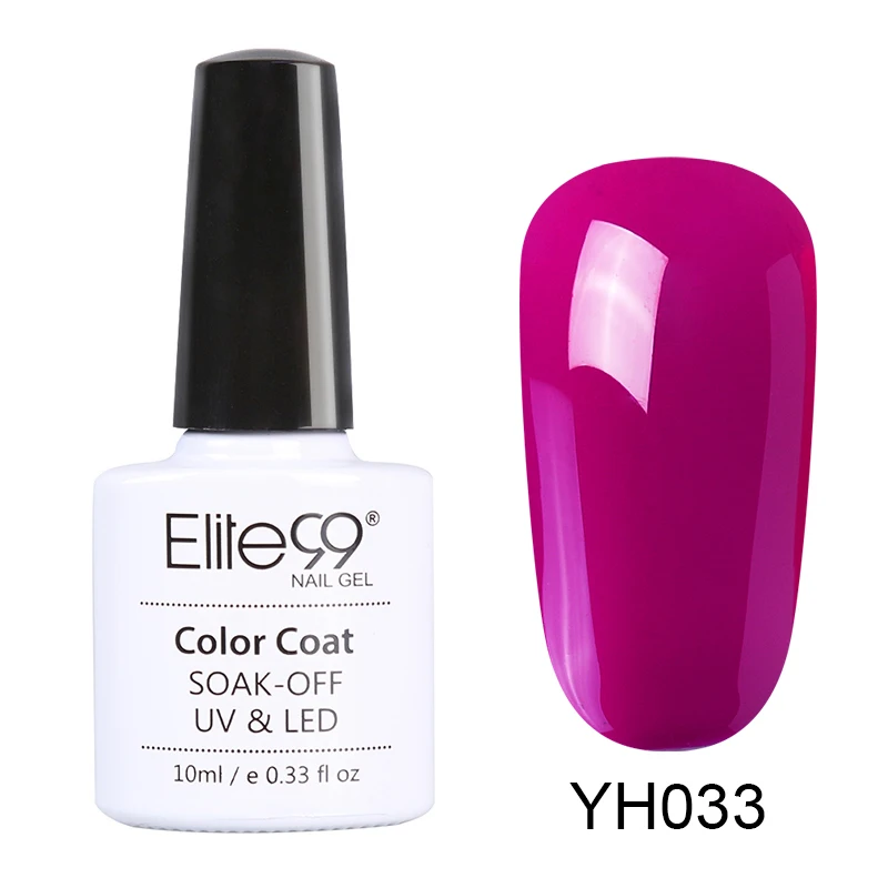 Elite99 10 мл Розовый Цветной Гель-лак для ногтей Soak Off Маникюр праймер верхнее покрытие Гель-лак Полупостоянный Гибридный гвоздь арт-гель лак - Цвет: YH033