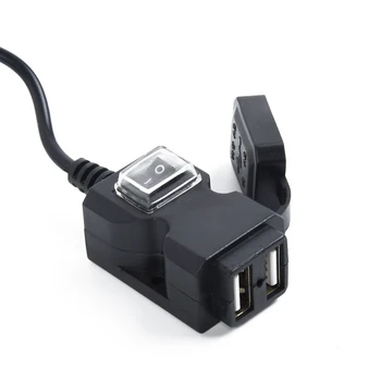 

Motorcycle Charger Socket Handlebar w/Switch Mounts Waterproof Dual New