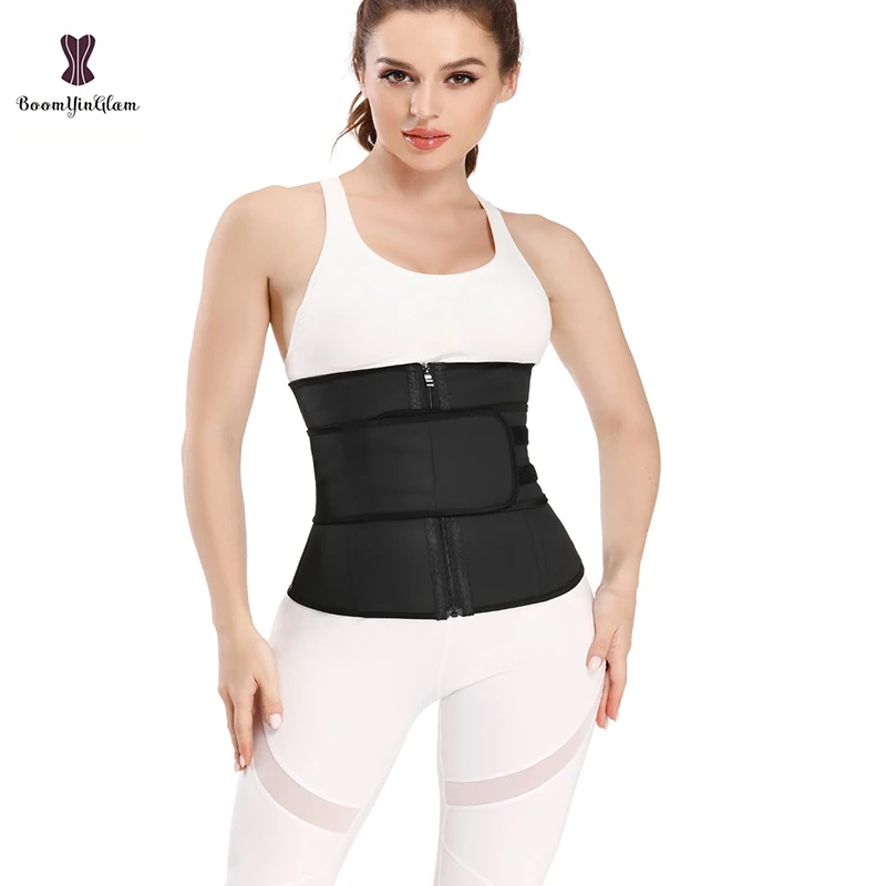 Women Smooth Latex Sheaths Slimming Girdle Belt Plus Size 7 Steel Boned Underbust Corselet Zip And Stick Latex Waist Trainer
