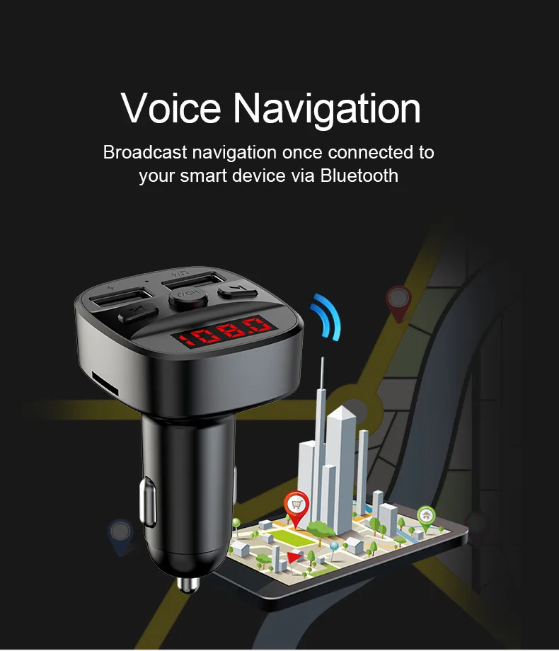 JINSERTA автомобильный fm-передатчик модулятор Bluetooth 5,0 автомобильный комплект с 2.4A двойной USB зарядное устройство авто аудио mp3-плеер автомобильный fm-передатчик