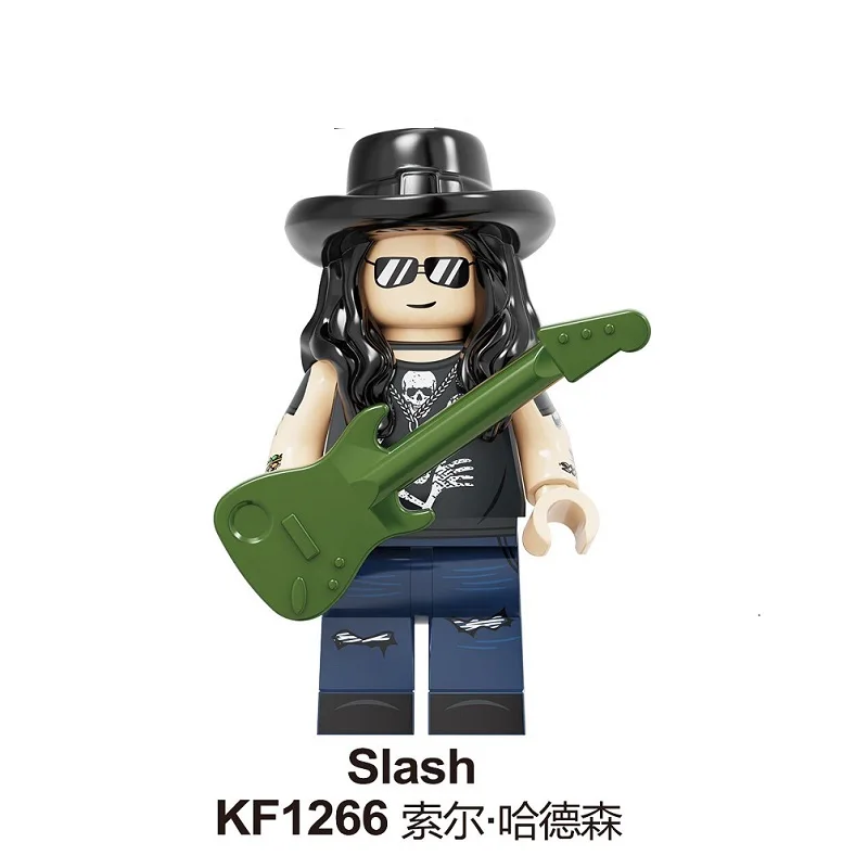 20pcs Guns N' Roses Building Blocks Famous Singer DJ Ashba Ron Tommy Stinson Frank Ferrer Action Figures Toys for Kids KF6105 - Цвет: KF1266 20pcs No Box