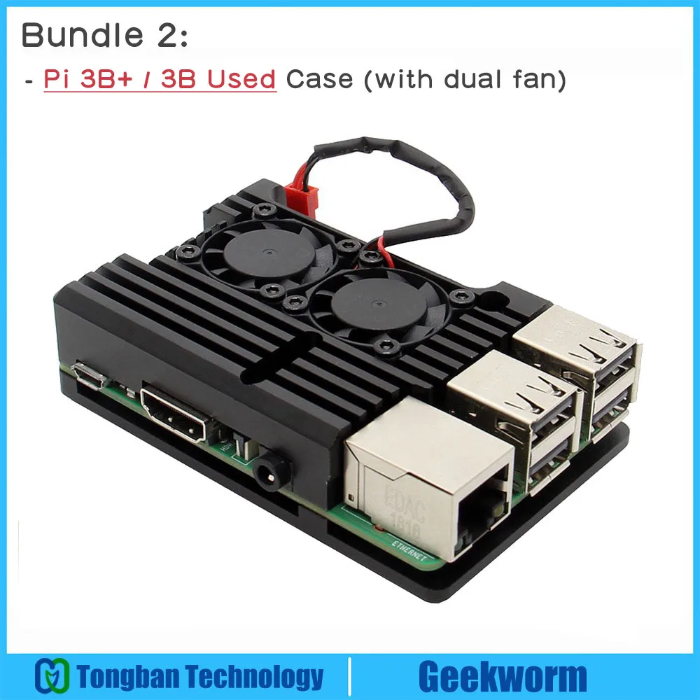pi3 Case with 2 fans Raspberry Pi защитный чехол/Raspberry Pi металлический чехол пассивное охлаждение/корпус рассеивания тепла для Raspberry Pi 4 Модель B/3B+/3B - Цвет: pi3 Case with 2 fans