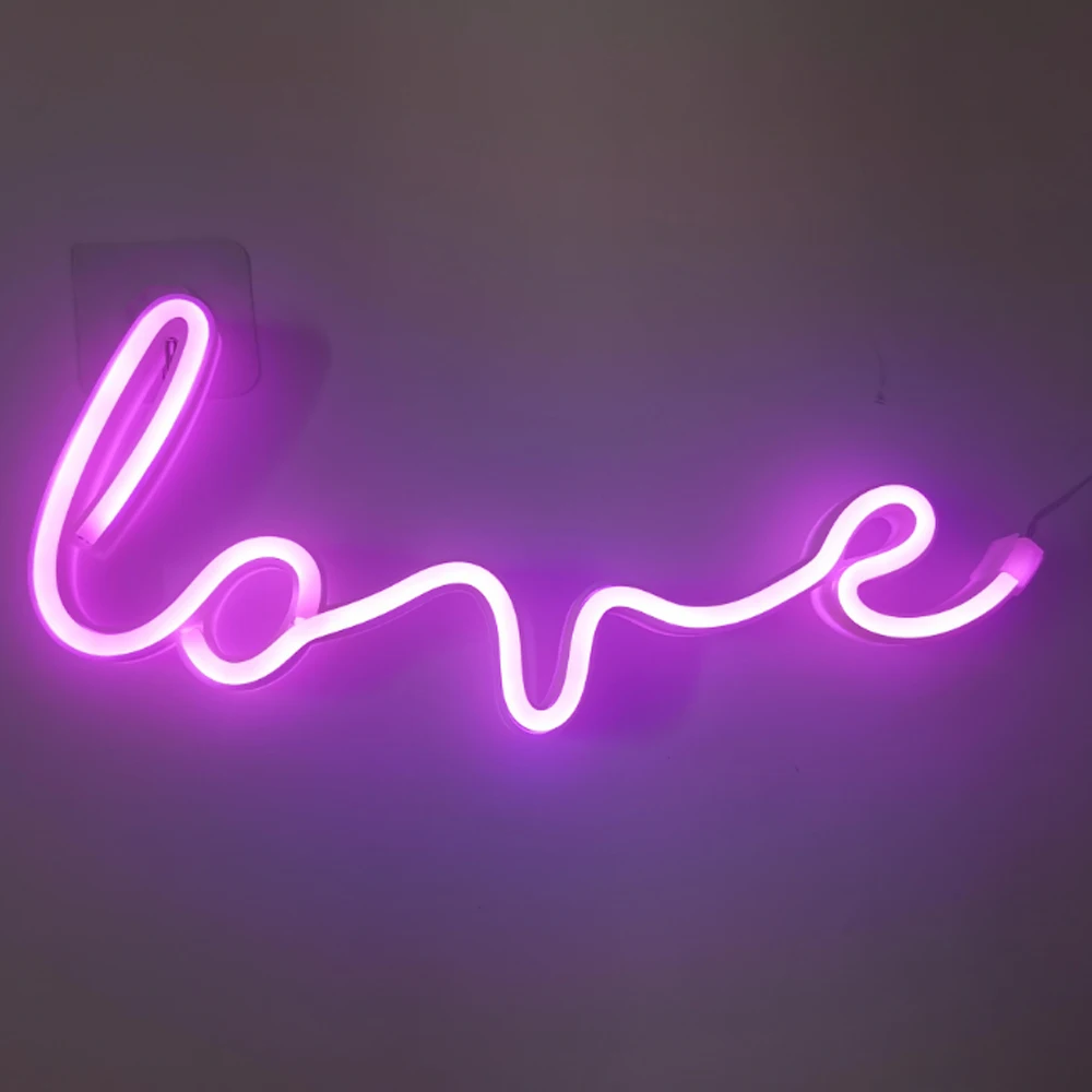 LED Neon Light Sign LOVE HEART Wedding Party Decoration Creative Neon Lamp Valentines Day Anniversary Home Decor Night Lamp Gift 8