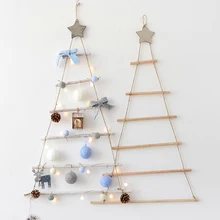 Деревянная Рождественская елка в скандинавском стиле, искусственные Поддельные подарки для детей, украшения для рождественской елки, настенный Декор для дома