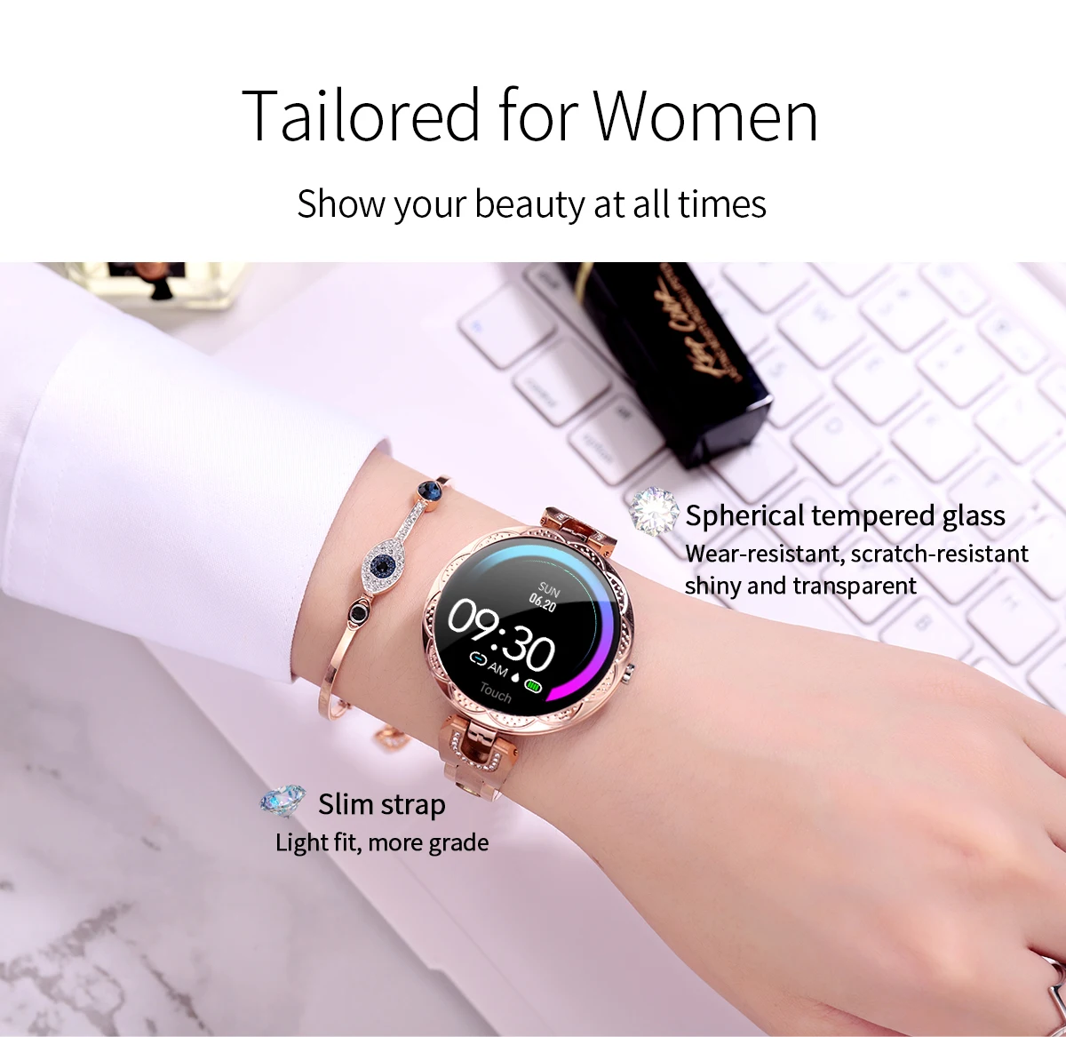 H0ab91d517c124049848786bbaf4be2adD COBRAFLY AK15 Smart Watch Women Bracelet Heart Rate Monitoring IP67 Waterproof Fitness Tracker Ladies Watches for Xiaomi Iphone
