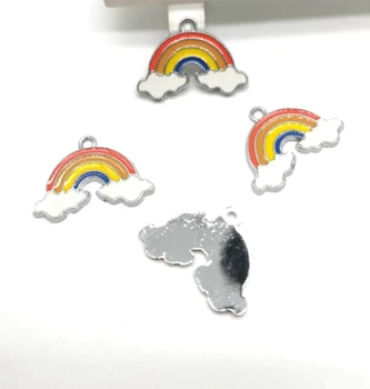 

50 pcs Cartoon rainbow DIY Enamel Metal Charm Pendants DIY Jewelry Making Mobile Phone Accessories P29