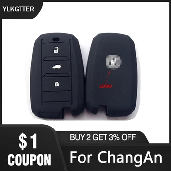 

YLKGTTER 3 Buttons Smart Car Key Cover For ChangAn CS75 EADO CS3575 RAETON Benni Silicone Key Protective Case with Chang An Logo